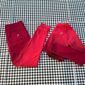 Gymshark Vibrant Red Leggings and Top set